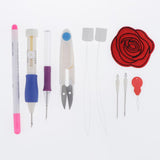 Maxbell Embroidery Pen Punch Needle Kit Set Tool for Threaders DIY Sewing Crafts