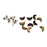 Maxbell 10 Sets Bronze Half Moon Rivets Hardware for Bags Shoes Boots Ornaments