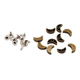 Maxbell 10 Sets Bronze Half Moon Rivets Hardware for Bags Shoes Boots Ornaments