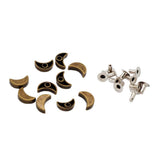 Maxbell 10 Sets Bronze Half Moon Rivets Hardware for Bags Shoes Boots Ornaments