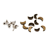 Maxbell 10 Sets Bronze Half Moon Rivets Hardware for Bags Shoes Boots Ornaments
