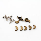 Maxbell 10 Sets Bronze Half Moon Rivets Hardware for Bags Shoes Boots Ornaments