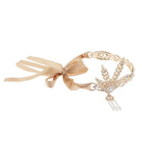 Maxbell 1920s Flapper Headband Headpiece Hair Accessories Gold (Champagne Ribbon)