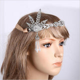 Maxbell 1920s Flapper Headband Headpiece Hair Accessories Gold (Champagne Ribbon)