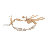 Maxbell 1920s Flapper Headband Headpiece Hair Accessories Gold (Champagne Ribbon)