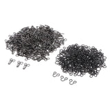 Maxbell 200 Pairs Metal Sewing Hooks and Eyes Closure for Bra and Clothing 2.5x1.3cm