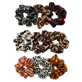 Maxbell 9x Lady Leopard Hair Scrunchies Rubber Hair Band Stretchable Hair Ties Ring
