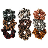 Maxbell 9x Lady Leopard Hair Scrunchies Rubber Hair Band Stretchable Hair Ties Ring