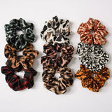Maxbell 9x Lady Leopard Hair Scrunchies Rubber Hair Band Stretchable Hair Ties Ring