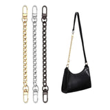 Maxbell 3x4Pieces Metal Flat Chain & Purse Strap Extender / Chain Strap Accessory Silver