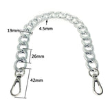 Maxbell 3x4Pieces Metal Flat Chain & Purse Strap Extender / Chain Strap Accessory Silver