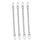 Maxbell 6x4Pieces Metal Flat Chain & Purse Strap Extender / Chain Strap Accessory Silver