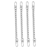 Maxbell 3x4Pieces Metal Flat Chain & Purse Strap Extender / Chain Strap Accessory Silver
