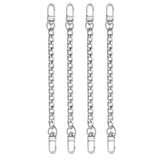 Maxbell 3x4Pieces Metal Flat Chain & Purse Strap Extender / Chain Strap Accessory Silver