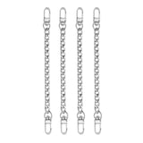 Maxbell 3x4Pieces Metal Flat Chain & Purse Strap Extender / Chain Strap Accessory Silver