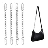 Maxbell 6x4Pieces Metal Flat Chain & Purse Strap Extender / Chain Strap Accessory Silver