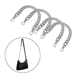 Maxbell 3x4Pieces Metal Flat Chain & Purse Strap Extender / Chain Strap Accessory Silver