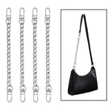 Maxbell 6x4Pieces Metal Flat Chain & Purse Strap Extender / Chain Strap Accessory Silver