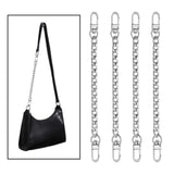 Maxbell 6x4Pieces Metal Flat Chain & Purse Strap Extender / Chain Strap Accessory Silver