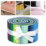 Maxbell 72Pcs Colorful Roll Up Fabric Strips 2.5 Inch Craft Fabric for Patchwork