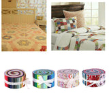 Maxbell 72Pcs Colorful Roll Up Fabric Strips 2.5 Inch Craft Fabric for Patchwork