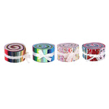Maxbell 72Pcs Colorful Roll Up Fabric Strips 2.5 Inch Craft Fabric for Patchwork