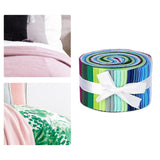 Maxbell 72Pcs Colorful Roll Up Fabric Strips 2.5 Inch Craft Fabric for Patchwork