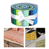 Maxbell 72Pcs Colorful Roll Up Fabric Strips 2.5 Inch Craft Fabric for Patchwork