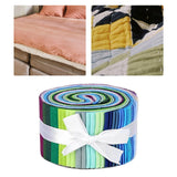 Maxbell 72Pcs Colorful Roll Up Fabric Strips 2.5 Inch Craft Fabric for Patchwork