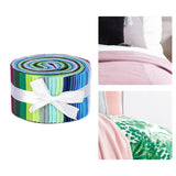 Maxbell 72Pcs Colorful Roll Up Fabric Strips 2.5 Inch Craft Fabric for Patchwork