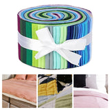 Maxbell 72Pcs Colorful Roll Up Fabric Strips 2.5 Inch Craft Fabric for Patchwork