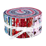 Maxbell 72Pcs Colorful Roll Up Fabric Strips 2.5 Inch Craft Fabric for Patchwork