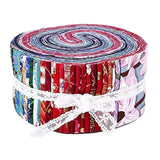 Maxbell 72Pcs Colorful Roll Up Fabric Strips 2.5 Inch Craft Fabric for Patchwork