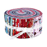 Maxbell 72Pcs Colorful Roll Up Fabric Strips 2.5 Inch Craft Fabric for Patchwork
