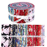 Maxbell 72Pcs Colorful Roll Up Fabric Strips 2.5 Inch Craft Fabric for Patchwork