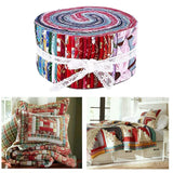 Maxbell 72Pcs Colorful Roll Up Fabric Strips 2.5 Inch Craft Fabric for Patchwork