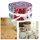 Maxbell 72Pcs Colorful Roll Up Fabric Strips 2.5 Inch Craft Fabric for Patchwork