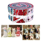 Maxbell 72Pcs Colorful Roll Up Fabric Strips 2.5 Inch Craft Fabric for Patchwork
