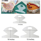 Maxbell 3 PCS Acrylic Bowl Wrap Cookies Basket Template for Sewing Patchwork Rulers