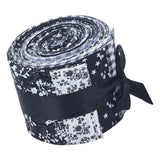 Maxbell 2x20 Pieces 2.4 inch Jelly Roll Floral Cotton Craft Roll up Sewing DIY Black