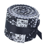 Maxbell 2x20 Pieces 2.4 inch Jelly Roll Floral Cotton Craft Roll up Sewing DIY Black
