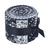 Maxbell 2x20 Pieces 2.4 inch Jelly Roll Floral Cotton Craft Roll up Sewing DIY Black