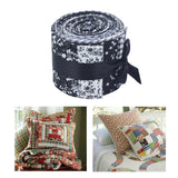 Maxbell 2x20 Pieces 2.4 inch Jelly Roll Floral Cotton Craft Roll up Sewing DIY Black