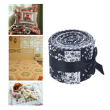 Maxbell 2x20 Pieces 2.4 inch Jelly Roll Floral Cotton Craft Roll up Sewing DIY Black