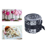 Maxbell 2x20 Pieces 2.4 inch Jelly Roll Floral Cotton Craft Roll up Sewing DIY Black