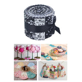 Maxbell 2x20 Pieces 2.4 inch Jelly Roll Floral Cotton Craft Roll up Sewing DIY Black