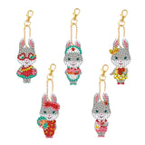 Maxbell 5x Diamond Painting Keychain Easter Egg Ornaments Bag; Charms Mosaic Making
