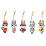 Maxbell 5x Diamond Painting Keychain Easter Egg Ornaments Bag; Charms Mosaic Making