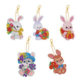 Maxbell 5x Diamond Painting Keychain Easter Egg Ornaments Bag; Charms Mosaic Making