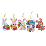 Maxbell 5x Diamond Painting Keychain Easter Egg Ornaments Bag; Charms Mosaic Making